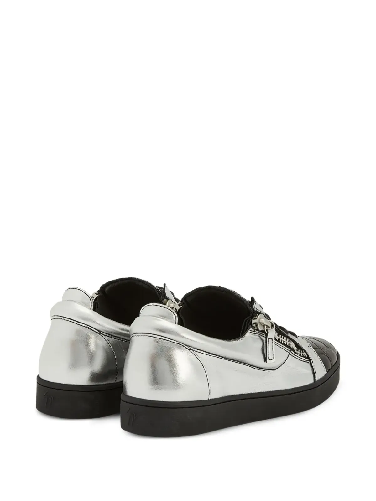 Giuseppe Zanotti フランキー メタリック クロコダイルエフェクト スニーカー グレー - 画像3