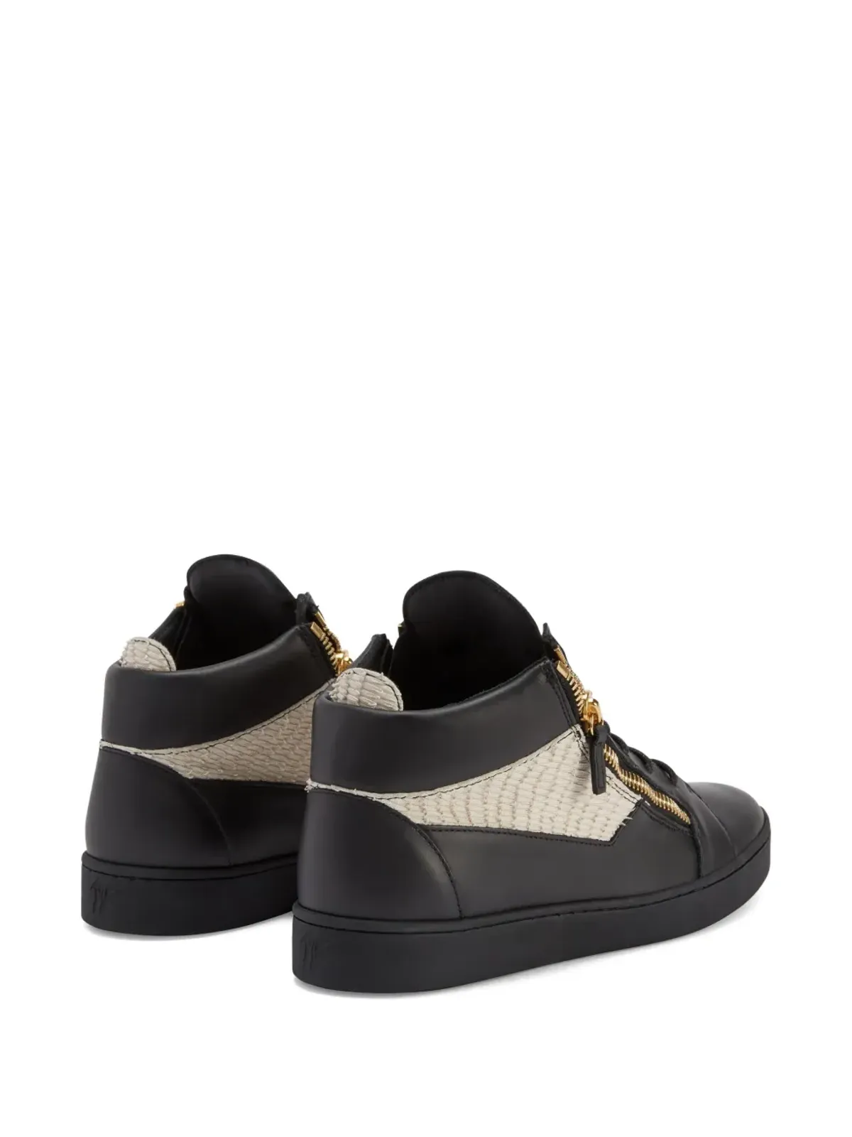 Giuseppe Zanotti Kriss ジップファスナー付きレザー・スニーカー ブラック - 画像3