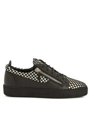 Giuseppe Zanotti Frankie チェック柄レザー スニーカー - ブラック - サムネイル1