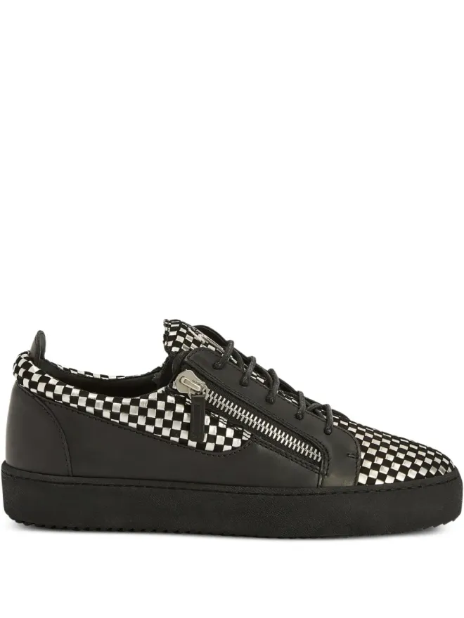 Giuseppe Zanotti Giuseppe Zanotti Frankie チェック柄レザー スニーカー - ブラックの商品画像