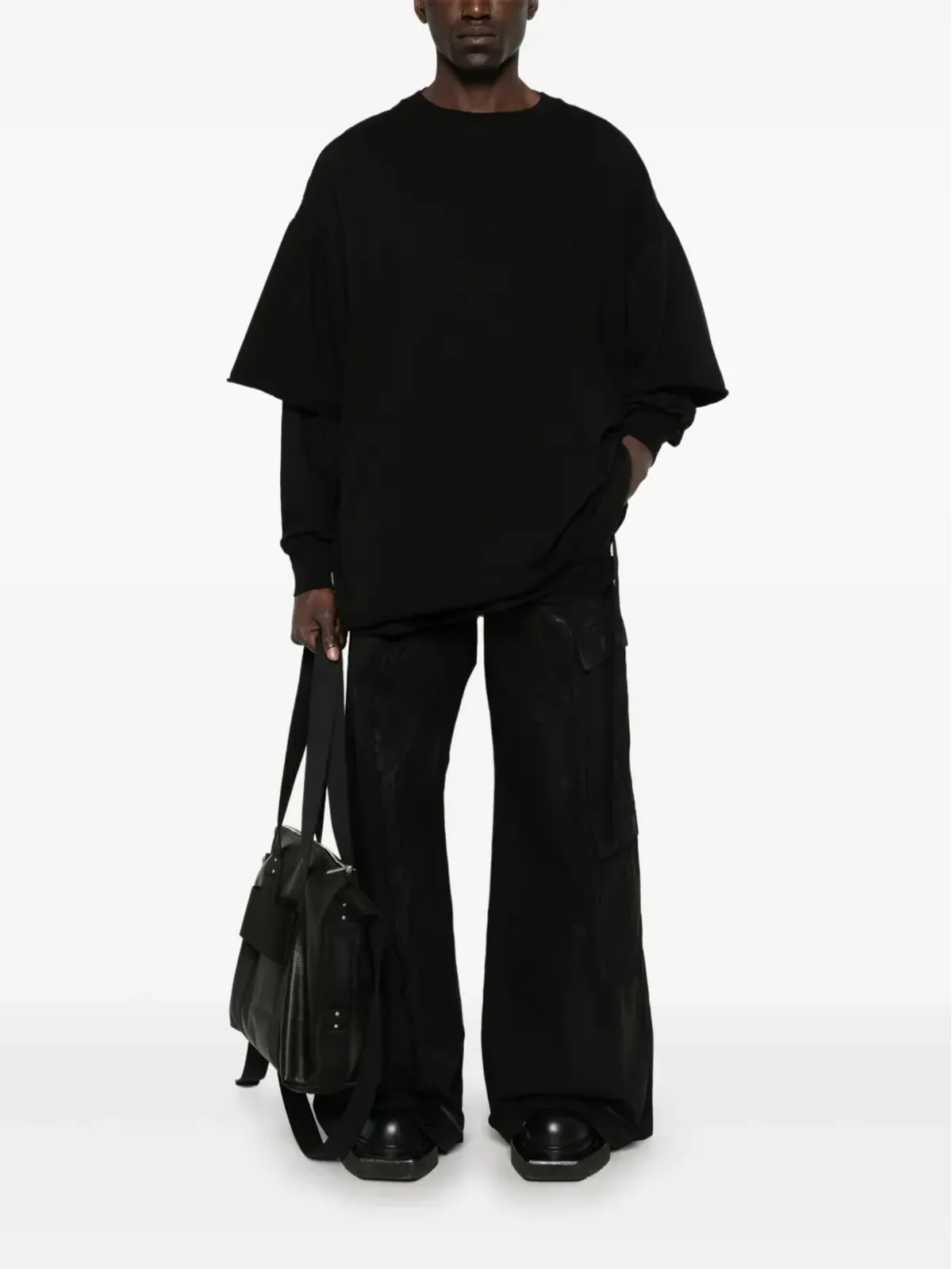 Rick Owens DRKSHDW アンバランス ダブルカーゴ ジャンボ ベラス ジーンズ - 画像2