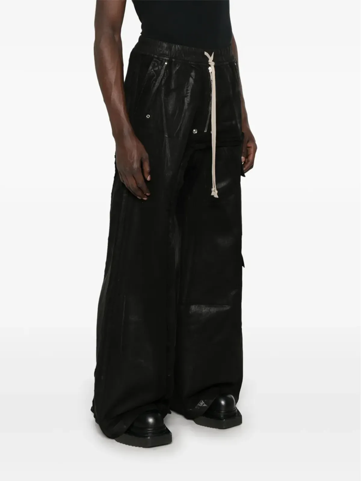Rick Owens DRKSHDW アンバランス ダブルカーゴ ジャンボ ベラス ジーンズ - 画像3