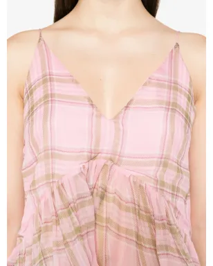 Marques'Almeida タータンチェック シフォントップ - ピンク - サムネイル5