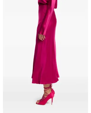 Alejandra Alonso Rojas シルク ミディスカート - ピンク - サムネイル3