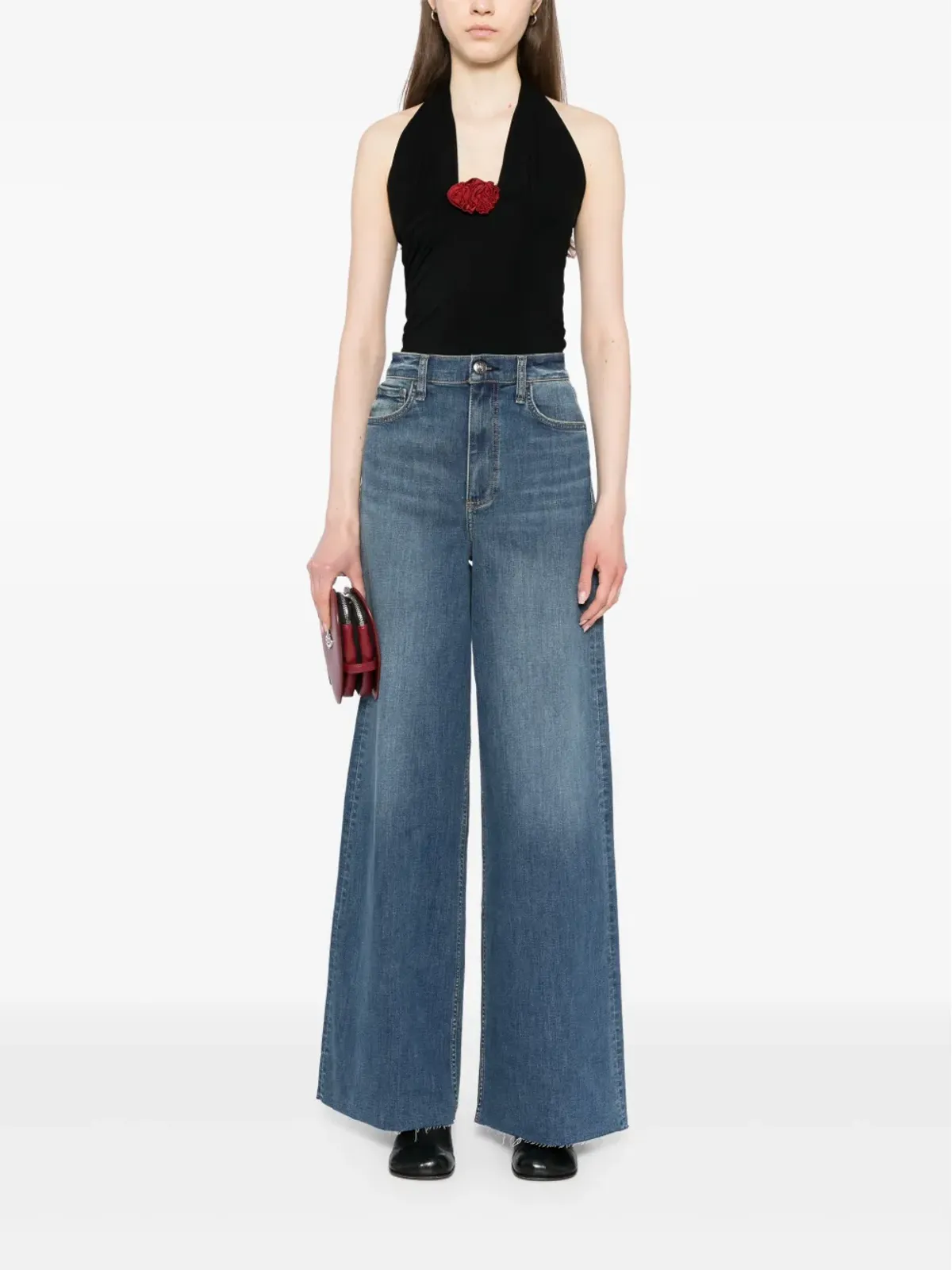 rag & bone ハイライズ・ワイドレッグジーンズ - 画像2