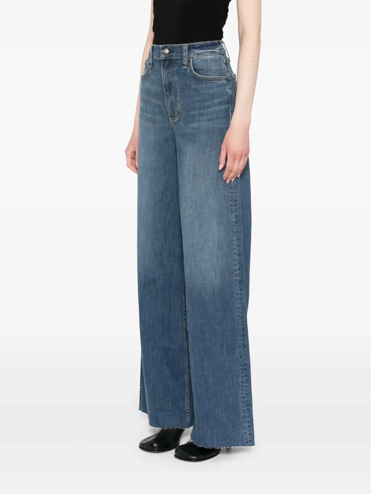 rag & bone ハイライズ・ワイドレッグジーンズ - 画像3