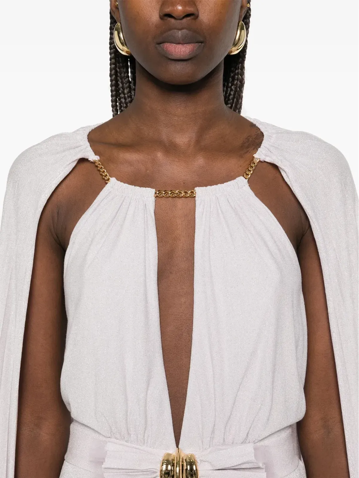 Elisabetta Franchi ルーレックス マキシドレス - パープル - 画像5