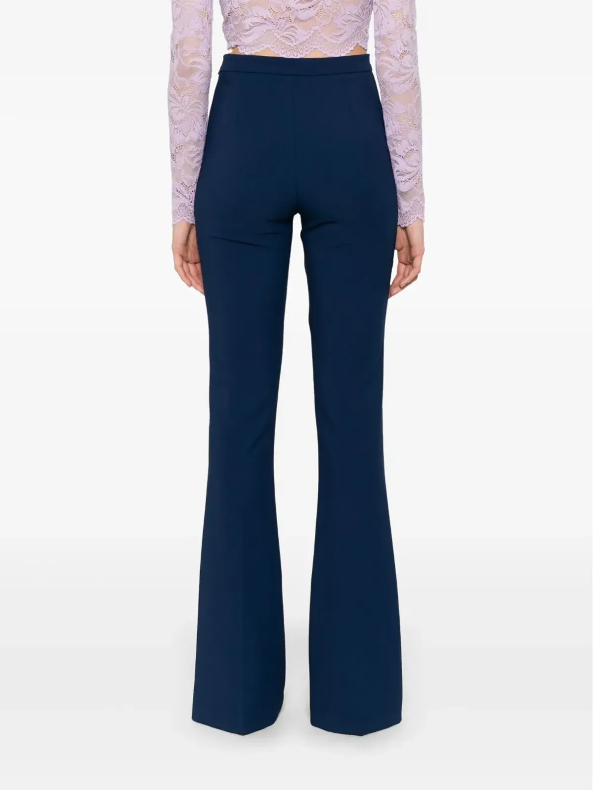 Elisabetta Franchi クレープ生地のフレアパンツ ブルー - 画像4