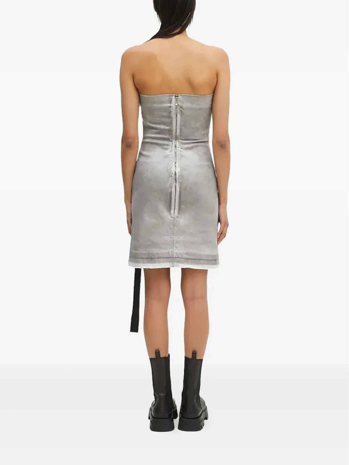 Rick Owens DRKSHDW ストラップレス・シームディテール・ミディドレス - グレー - 画像3