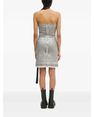 Rick Owens DRKSHDW ストラップレス・シームディテール・ミディドレス - グレー - サムネイル3