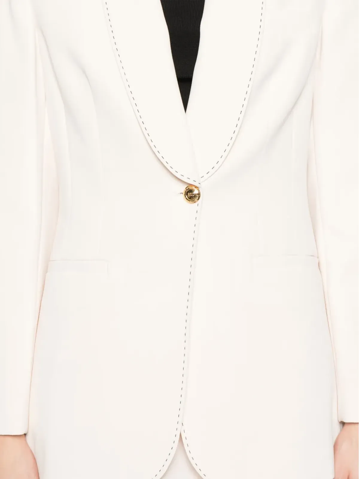 Elisabetta Franchi コントラストステッチ クレープ ブレザー - ニュートラルカラー - 画像5