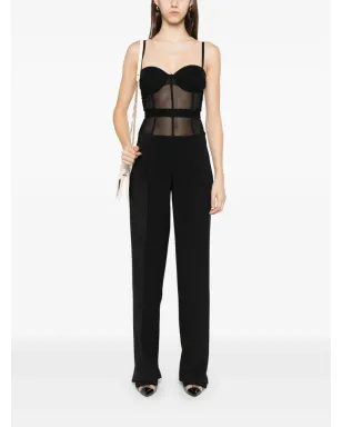 Elisabetta Franchi クレープジャンプスーツ - ブラック - サムネイル2