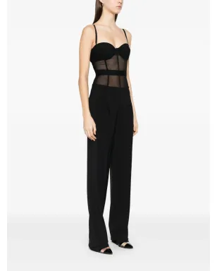 Elisabetta Franchi クレープジャンプスーツ - ブラック - サムネイル3