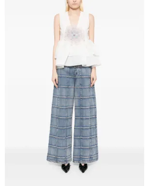 Cynthia Rowley ウィンドウペイン・ワイドレッグジーンズ - サムネイル2