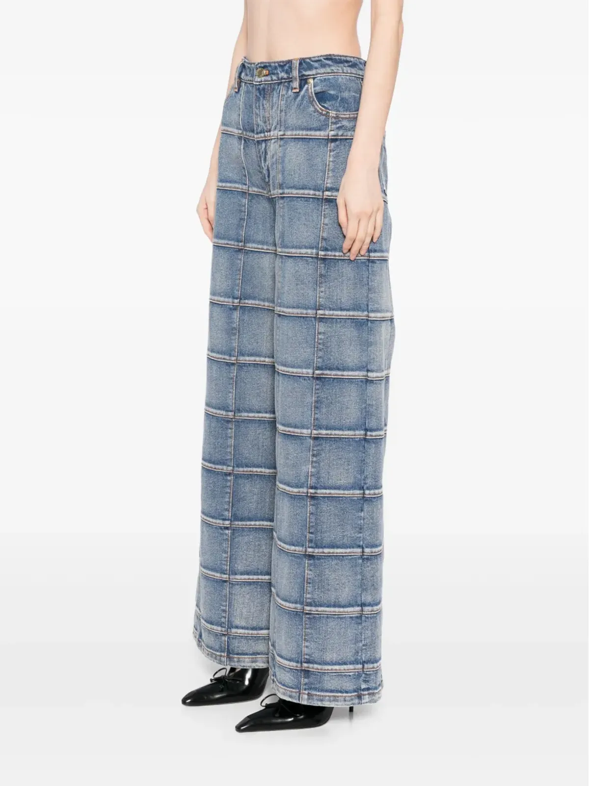 Cynthia Rowley ウィンドウペイン・ワイドレッグジーンズ - 画像3