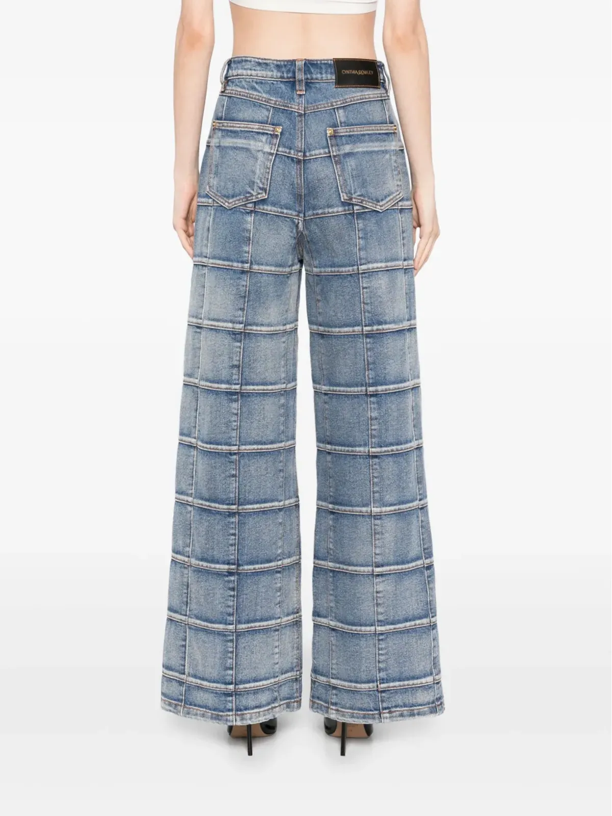 Cynthia Rowley ウィンドウペイン・ワイドレッグジーンズ - 画像4