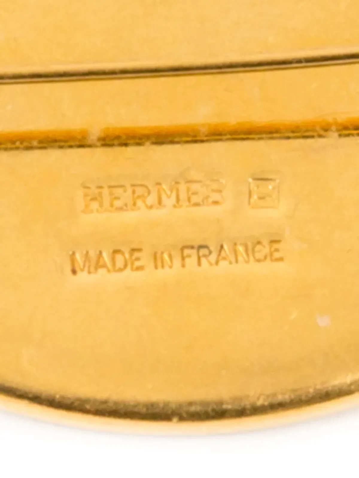 Hermès ビンテージ 1990年代 エナメル ブローチ 金色 - 画像4
