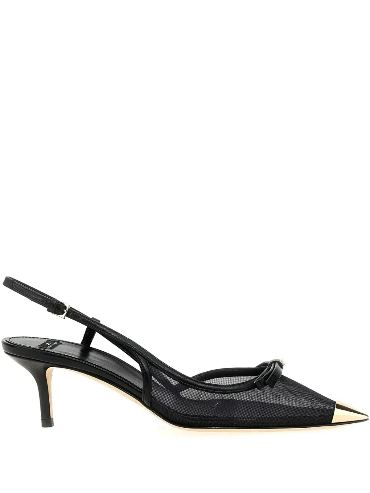 Elisabetta Franchi メッシュスリングバックパンプス ブラック - 画像1
