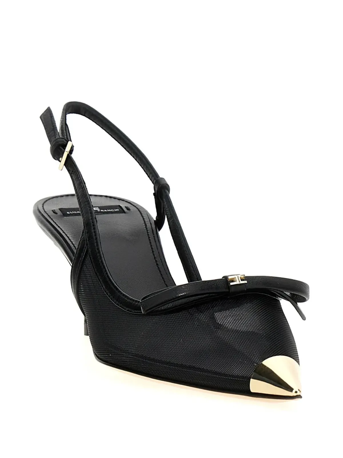 Elisabetta Franchi メッシュスリングバックパンプス ブラック - 画像2