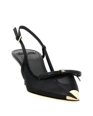Elisabetta Franchi メッシュスリングバックパンプス ブラック - サムネイル2