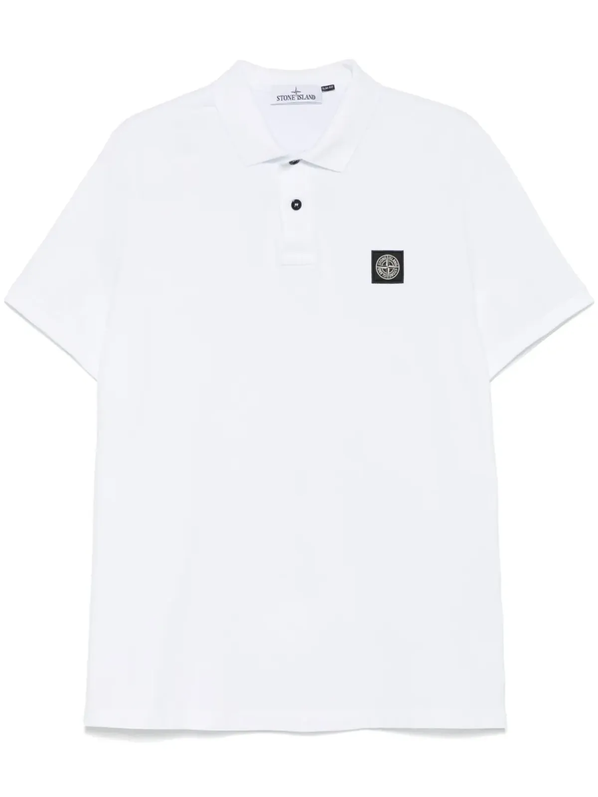 Stone Island ピケ織ポロシャツ ホワイト - 画像1