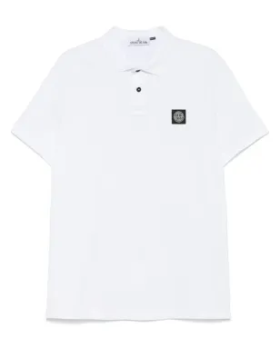 Stone Island ピケ織ポロシャツ ホワイト - サムネイル1