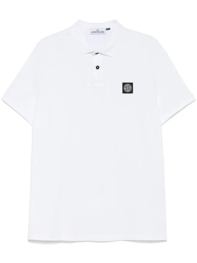 Stone Island Stone Island ピケ織ポロシャツ ホワイトの商品画像