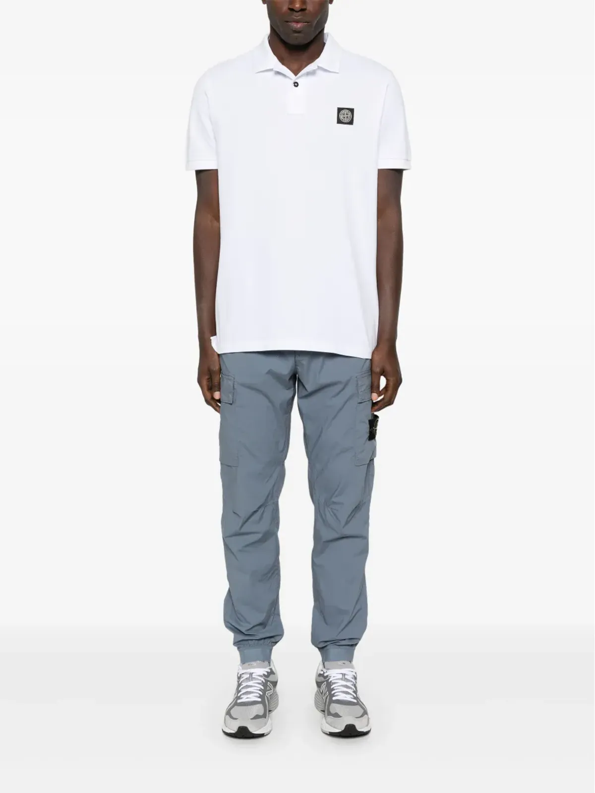 Stone Island ピケ織ポロシャツ ホワイト - 画像2