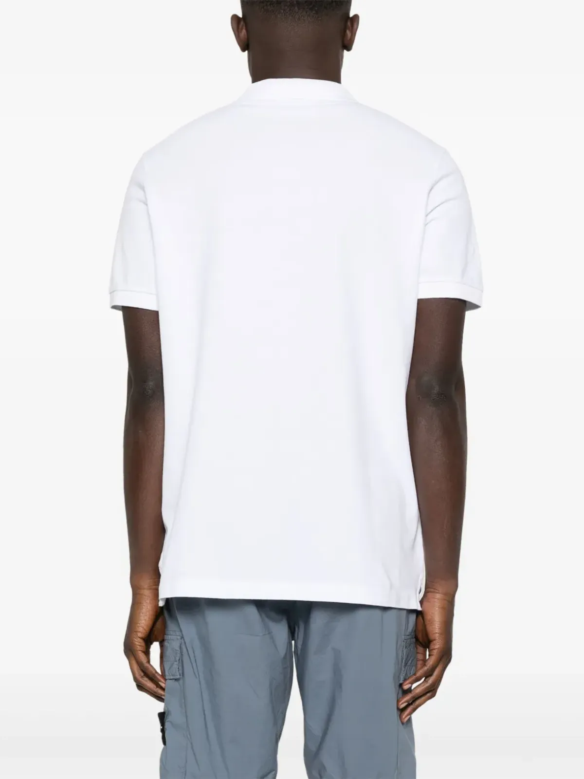 Stone Island ピケ織ポロシャツ ホワイト - 画像3