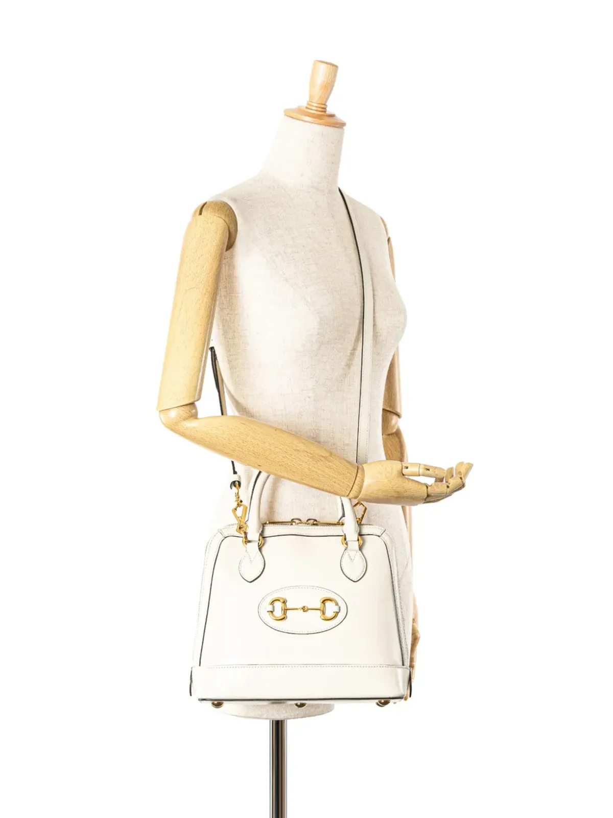 Gucci ビンテージ 2016-2024 小型レザー ホースビット1955 サッチェル - ホワイト - 画像2