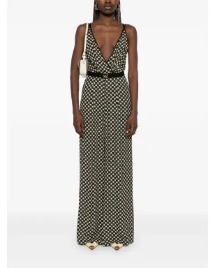 Elisabetta Franchi ジョーゼット ダイヤモンド柄プリント ジャンプスーツ - サムネイル2