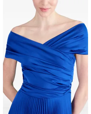 Talbot Runhof オフショルダー プリーツ マキシドレス - サムネイル3