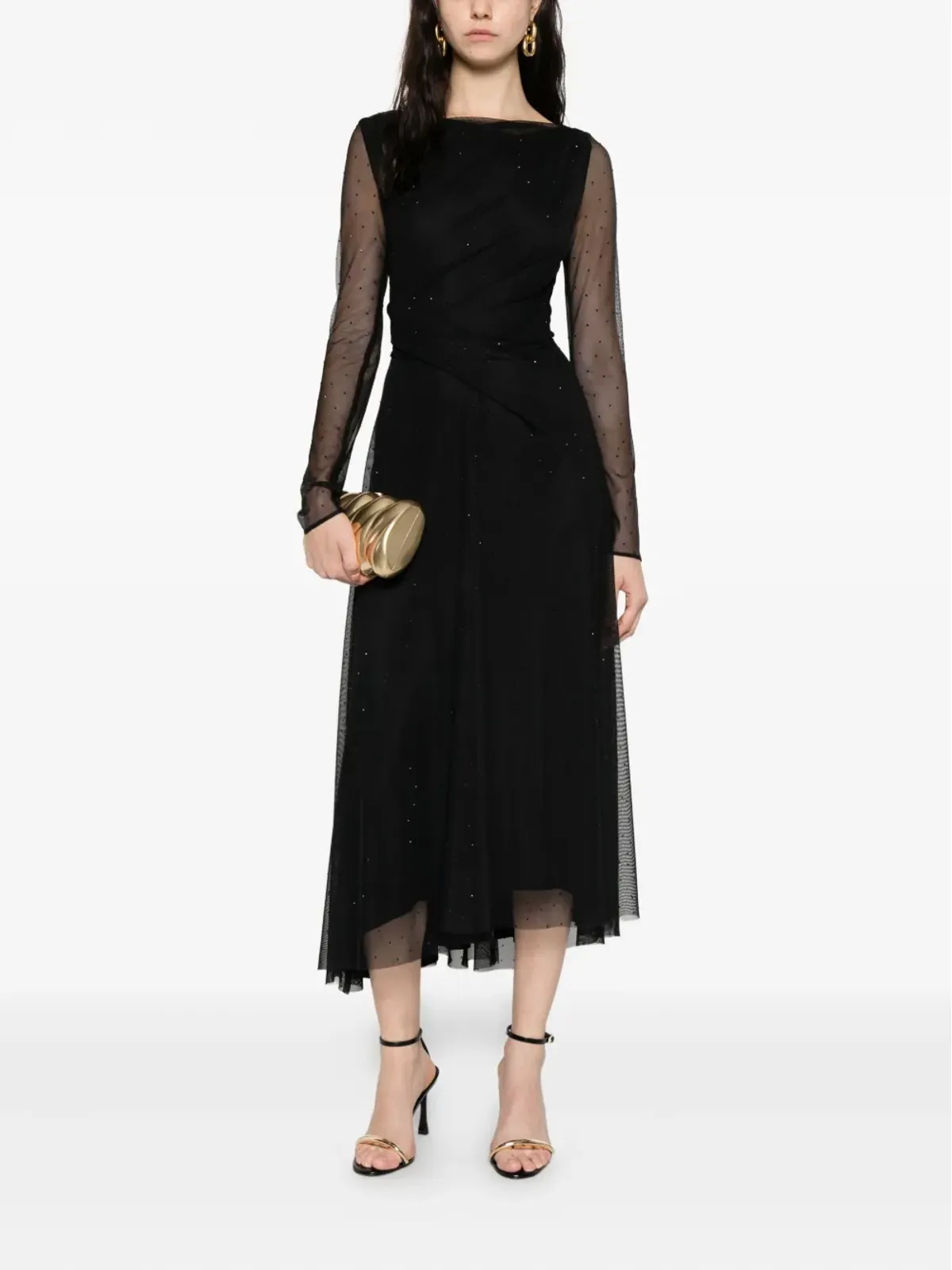 Talbot Runhof エンベリッシュド・シアー・ミディ・ドレス - 画像2