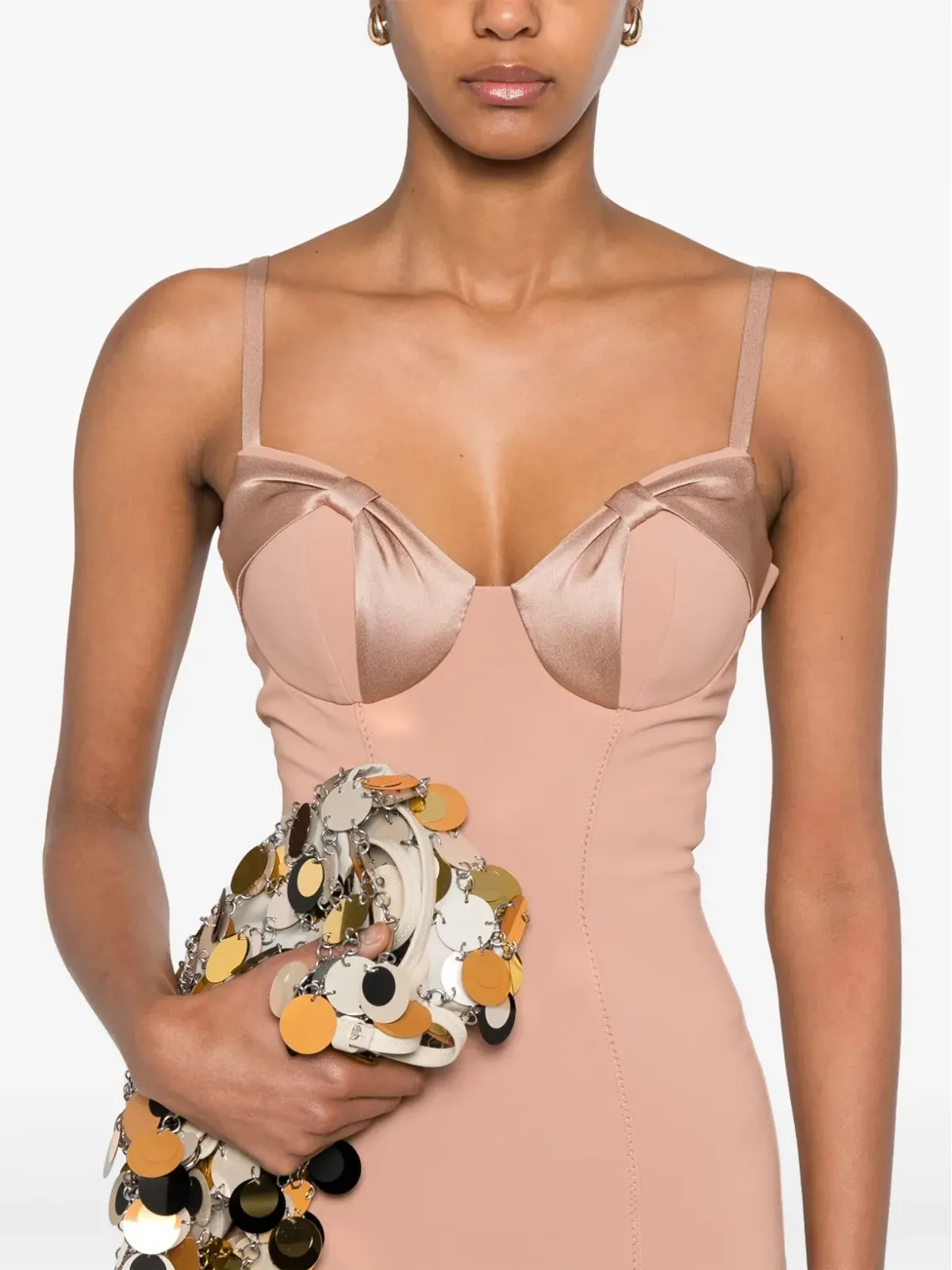 Elisabetta Franchi ボウ装飾ミディドレス - 画像5