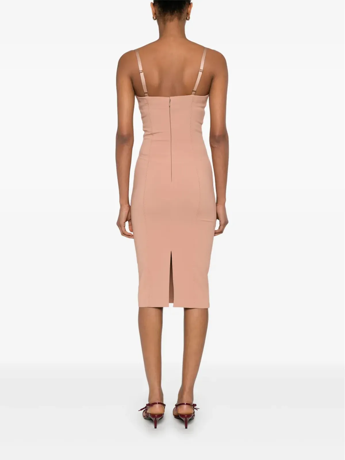 Elisabetta Franchi ボウ装飾ミディドレス - 画像4