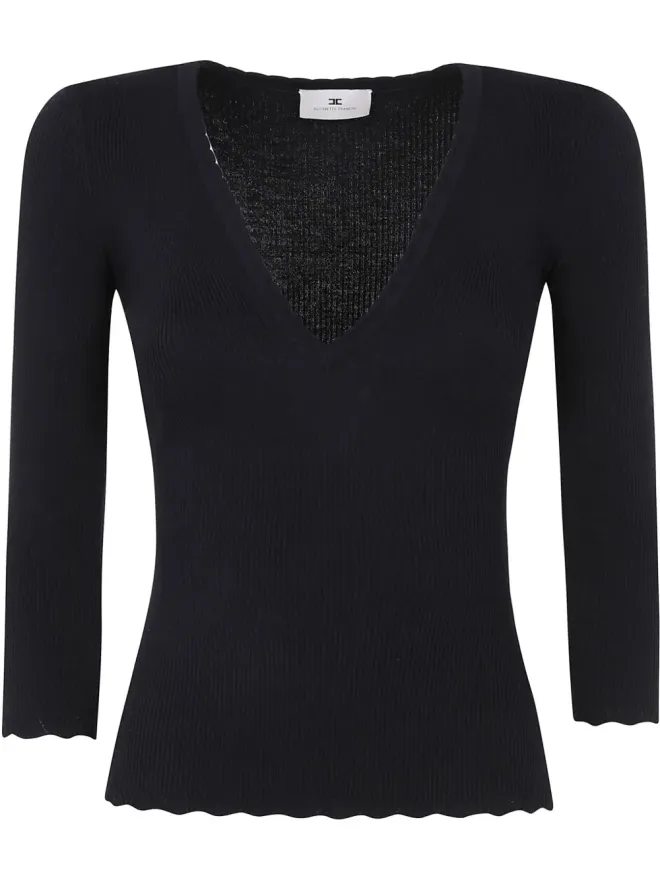 Elisabetta Franchi Elisabetta Franchi ニットトップ ブラックの商品画像