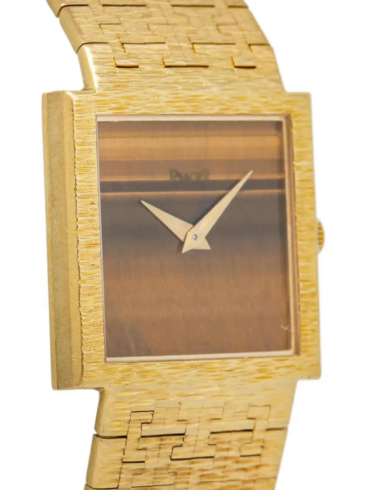Piaget ビンテージ タイガーアイ ブラウン ドレスウォッチ - 画像3