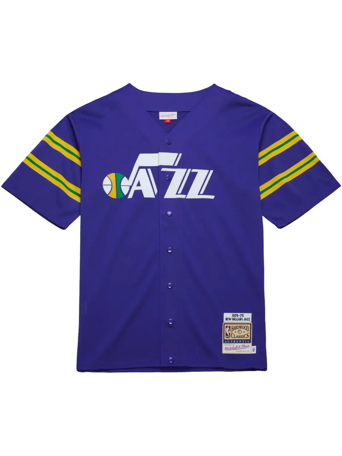 Mitchell & Ness 1974 ニューオーリンズ・ジャズ フルスナップ シューティングシャツ - パープル - 画像1