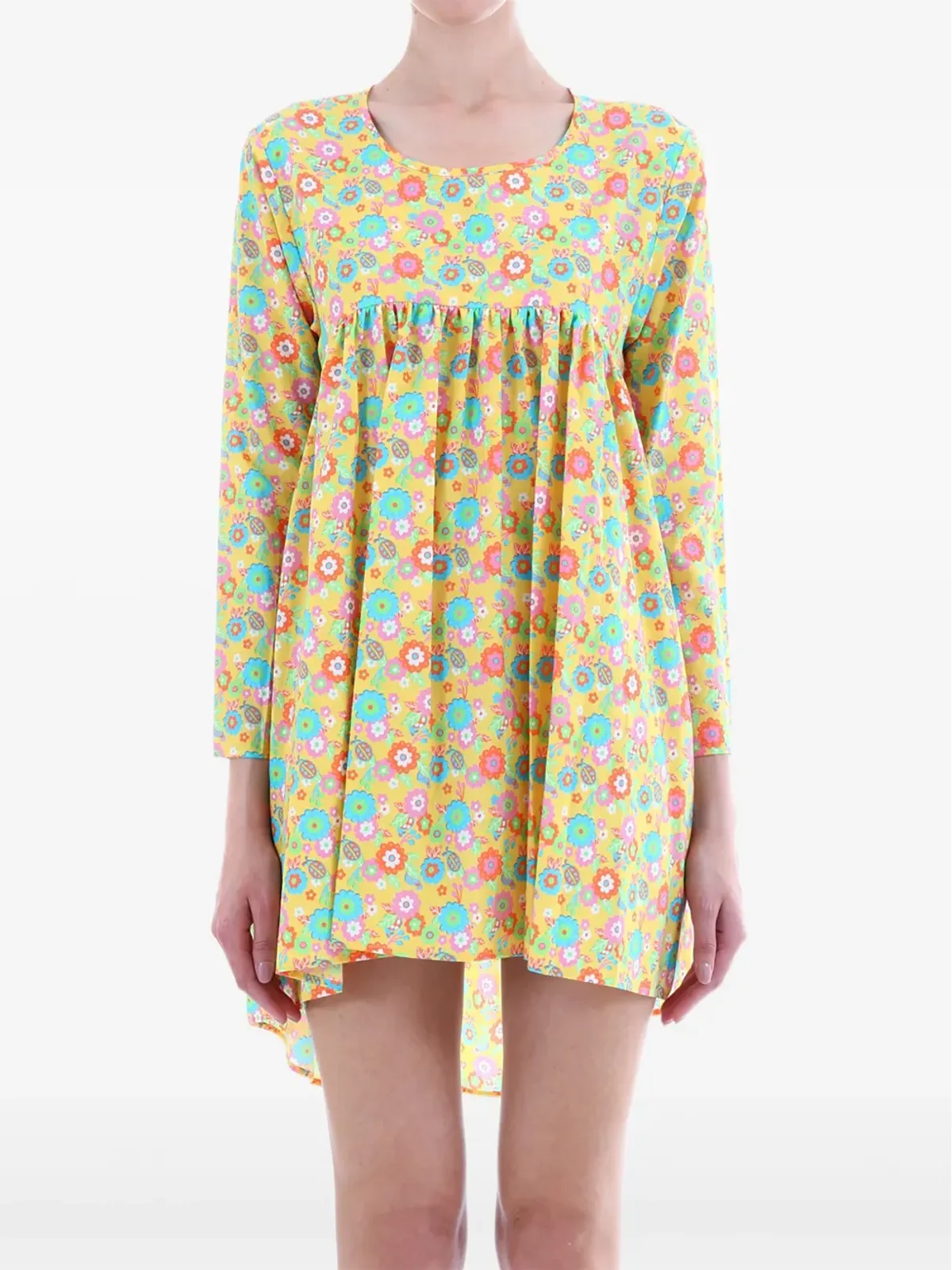 Jeremy Scott 花柄プリントミニドレス - Yellow - 画像1