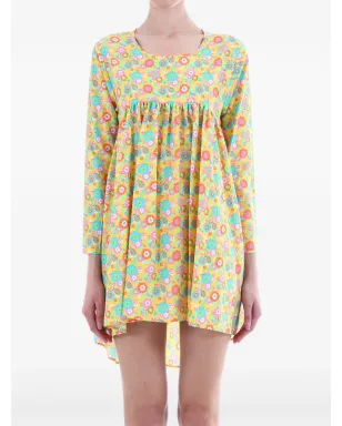 Jeremy Scott 花柄プリントミニドレス - Yellow - サムネイル1