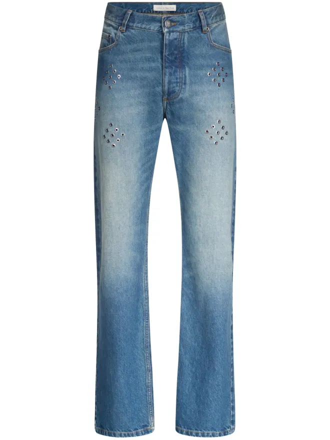 Ludovic de Saint Sernin Ludovic de Saint Sernin eyelet-embellished jeans - Blueの商品画像
