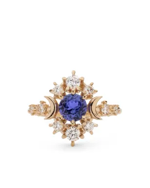 SOFIA ZAKIA 14kt イエローゴールド ワンダリング・コスモス タンザナイトとダイヤモンド リング - サムネイル1