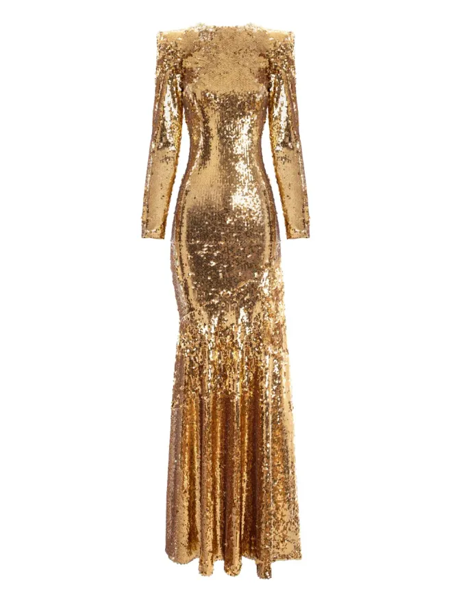 V:PM ATELIER V:PM ATELIER ゲマ マキシドレス（ゴールド）の商品画像
