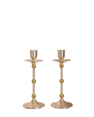 Soho Home Cilia キャンドルホルダー（セット2）- シルバー - サムネイル1