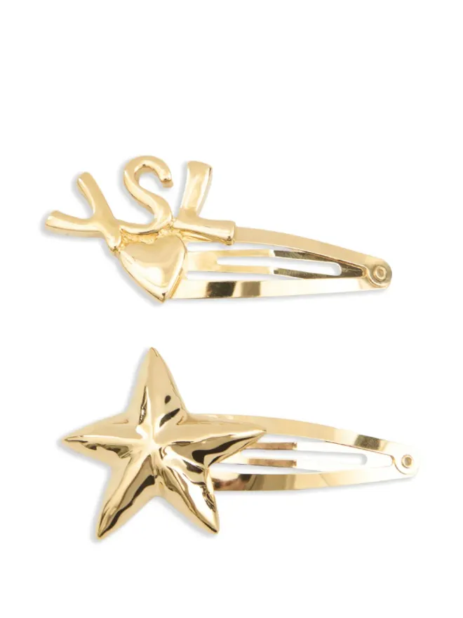 Saint Laurent Saint Laurent Cassandre ヘアクリップ（セット2個）- ゴールドの商品画像