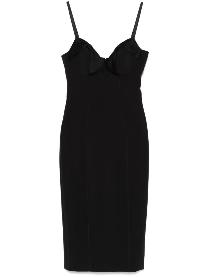 Elisabetta Franchi Elisabetta Franchi サテンリボン付きクレープ地ミニドレス - ブラックの商品画像