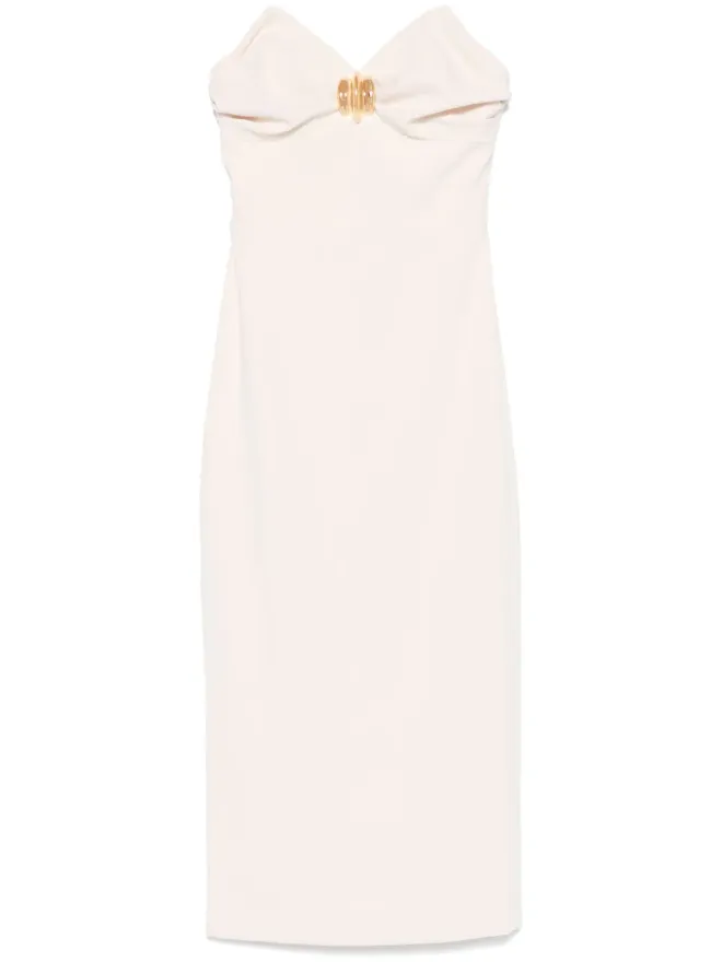 Elisabetta Franchi Elisabetta Franchi マクロボウ クレープ ミディドレス - ニュートラルカラーの商品画像