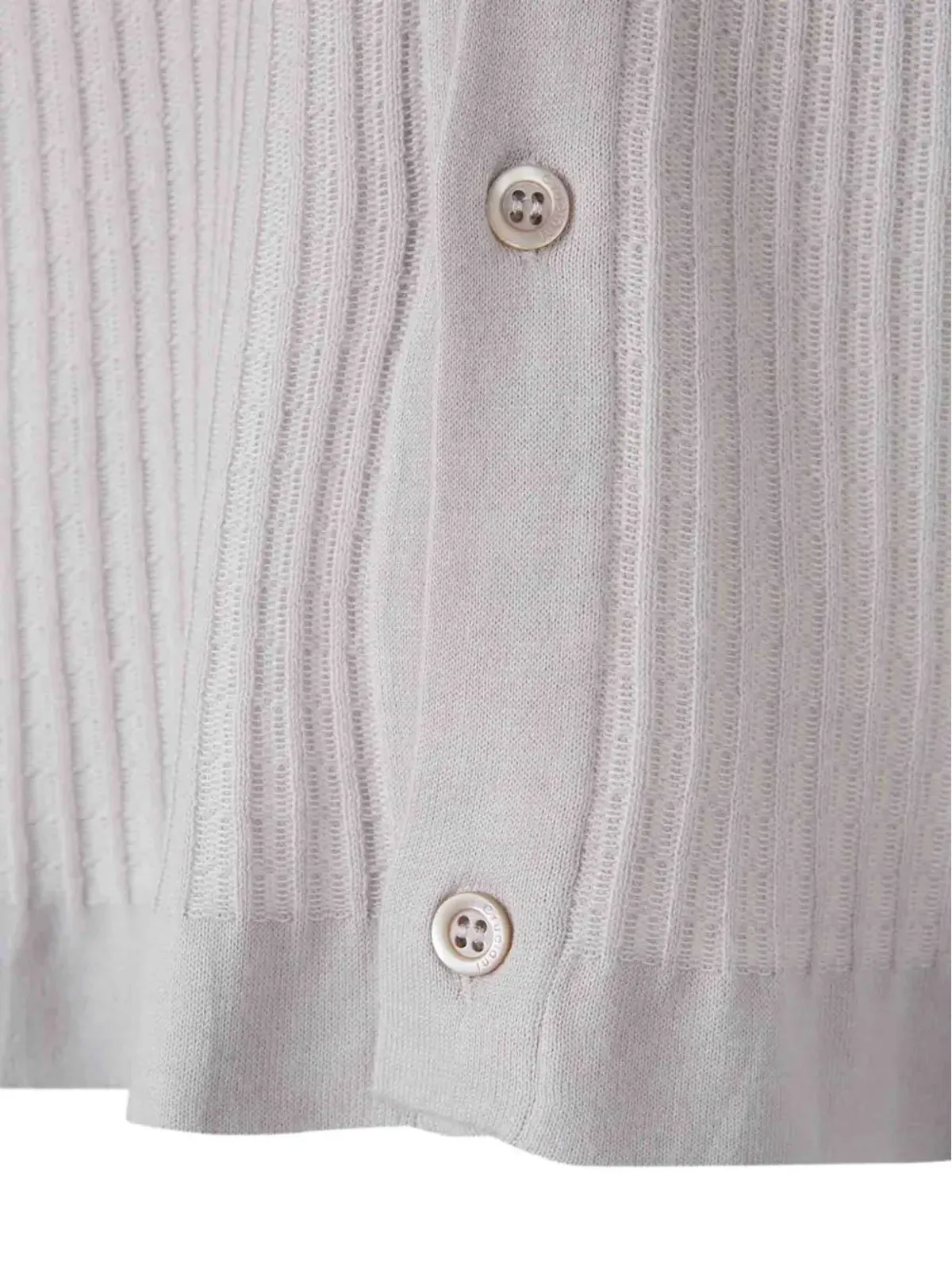 Cruciani ribbed polo cardigan - Grey - 画像4