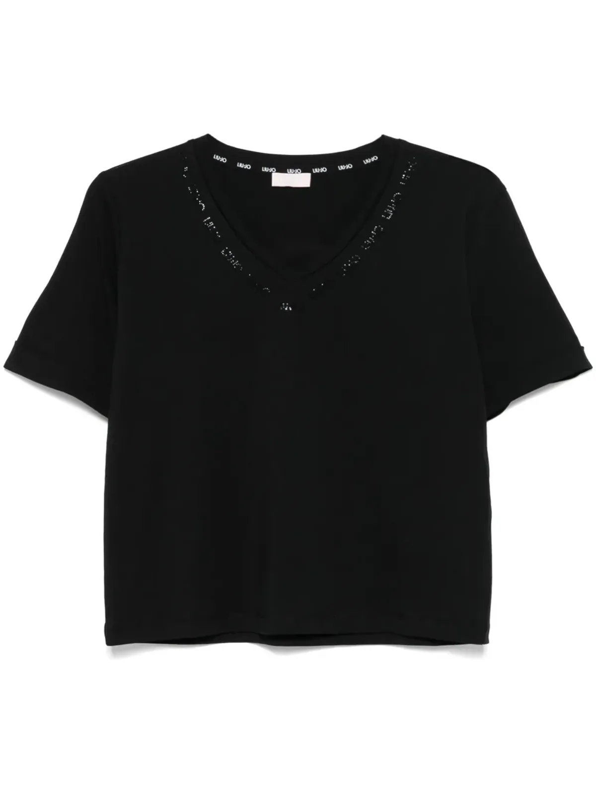 LIU JO クリスタルエンブリッシュ ロゴ Tシャツ - 画像1