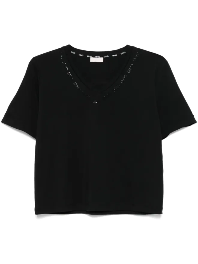 LIU JO LIU JO クリスタルエンブリッシュ ロゴ Tシャツの商品画像